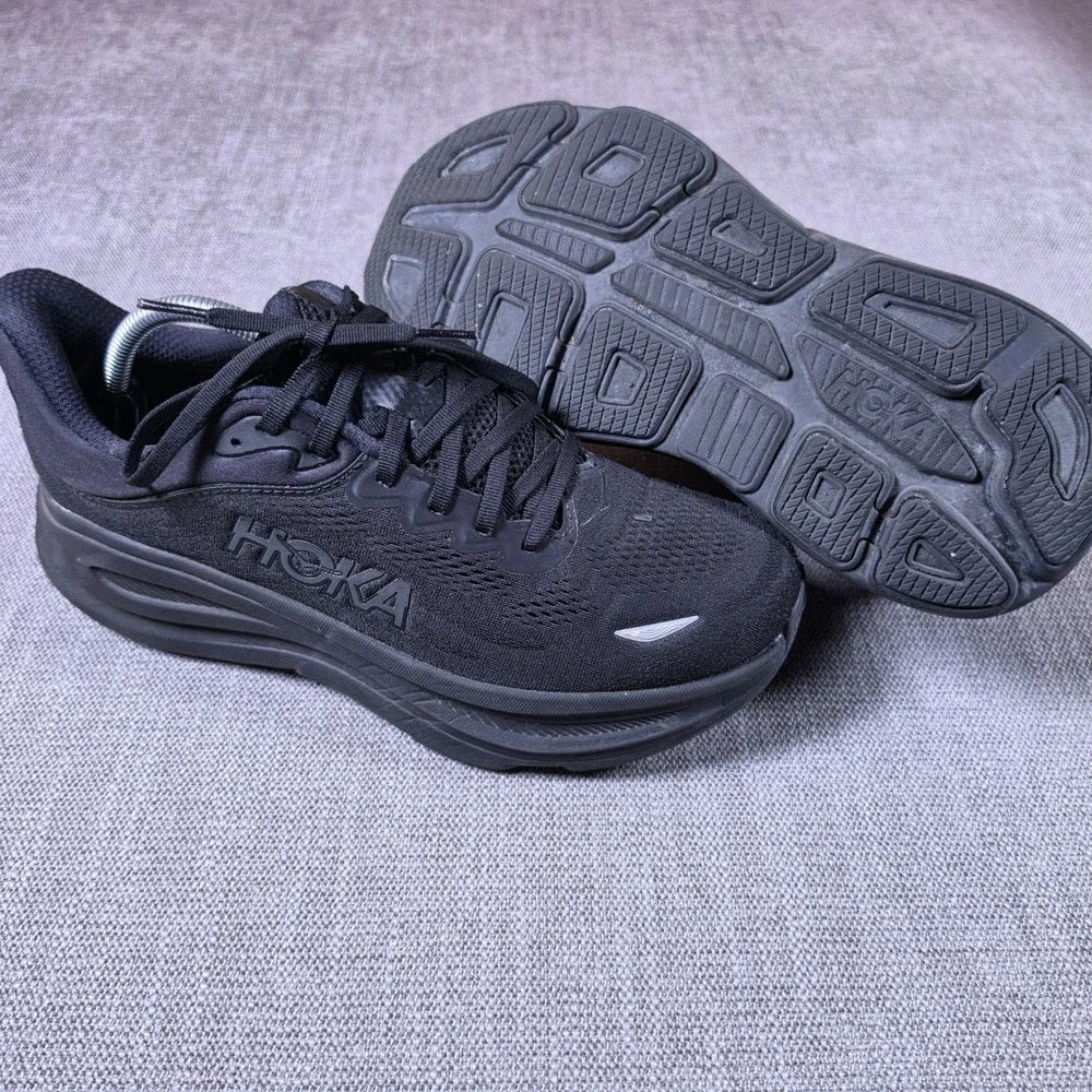 Hoka Bondi 8 Wide Mens 9.5 2E Black Running Shoes 1162013 BBLC F27224J